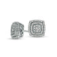 0.38 CT. T.W. Composite Diamond Double Cushion Frame Stud Earrings in 10K White Gold