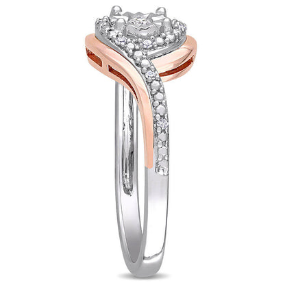 0.10 CT. T.W. Natural Diamond Bypass Promise Ring in Solid 10K Two-Tone Gold