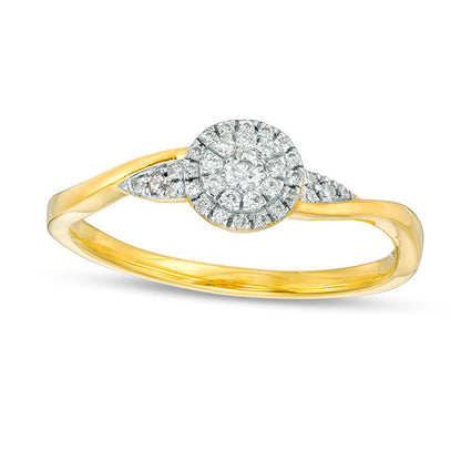 0.17 CT. T.W. Composite Natural Diamond Promise Ring in Solid 10K Yellow Gold
