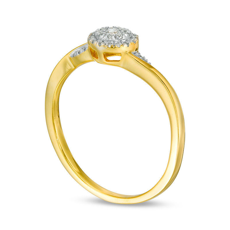0.17 CT. T.W. Composite Natural Diamond Promise Ring in Solid 10K Yellow Gold
