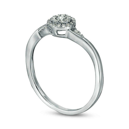 0.17 CT. T.W. Composite Natural Diamond Promise Ring in Solid 10K White Gold
