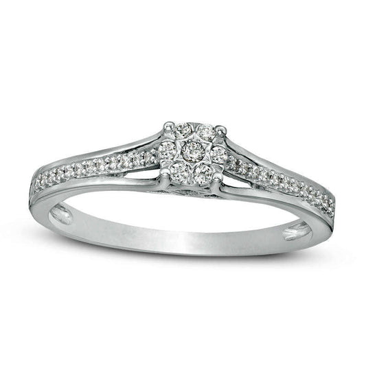 0.17 CT. T.W. Composite Natural Diamond Promise Ring in Solid 10K White Gold