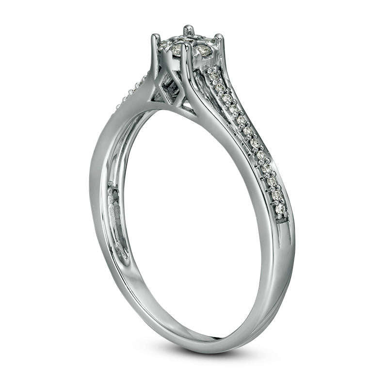0.17 CT. T.W. Composite Natural Diamond Promise Ring in Solid 10K White Gold