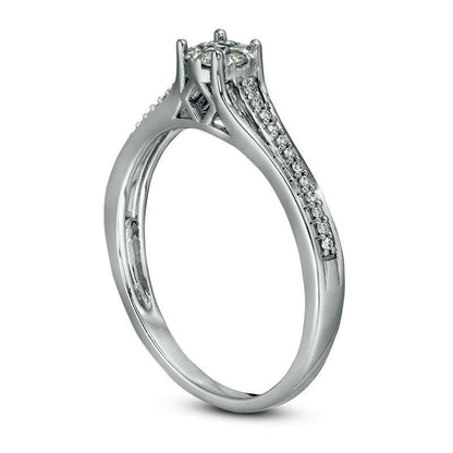 0.17 CT. T.W. Composite Natural Diamond Promise Ring in Solid 10K White Gold