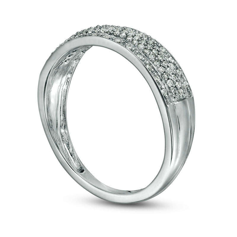 0.25 CT. T.W. Natural Diamond Multi-Row Band in Solid 10K White Gold