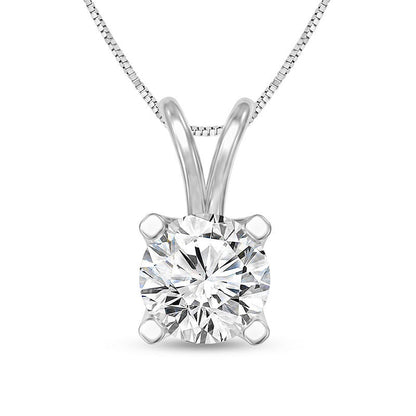 0.5 CT. Certified Natural Clarity Enhanced Solitaire Pendant in 14K White Gold (I/VS2)