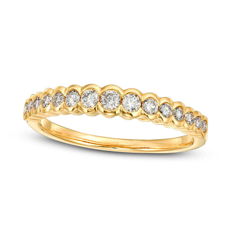 0.33 CT. T.W. Certified Natural Diamond Scallop Edge Band in Solid 14K Gold (I/I1)