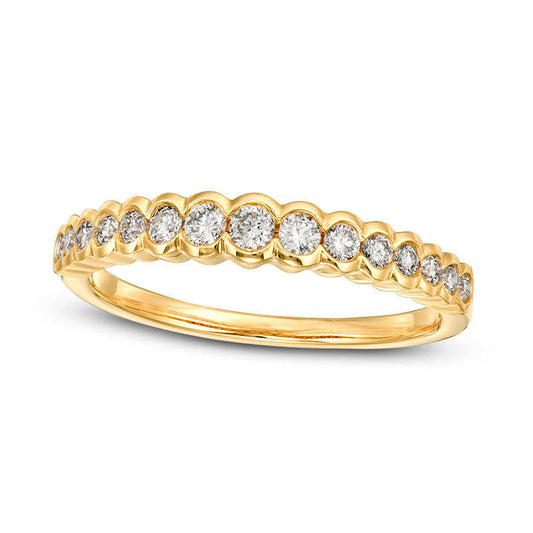 0.33 CT. T.W. Certified Natural Diamond Scallop Edge Band in Solid 14K Gold (I/I1)