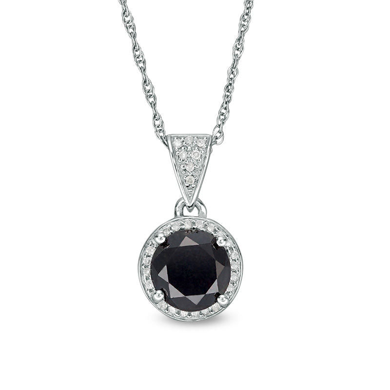 2 CT. T.W. Enhanced Black and White Natural Diamond Frame Pendant in Sterling Silver