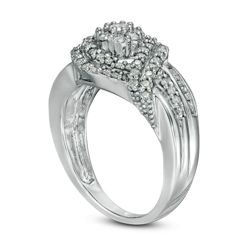 0.75 CT. T.W. Composite Natural Diamond Bypass Engagement Ring in Sterling Silver