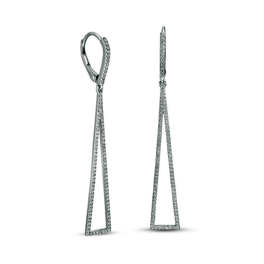 0.75 CT. T.W. Diamond Elongated Triangular Drop Earrings in Sterling Silver
