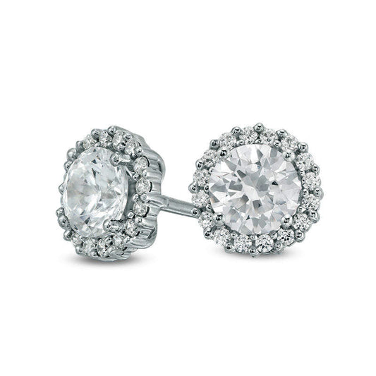 1 CT. T.W. Diamond Frame Stud Earrings in 14K White Gold