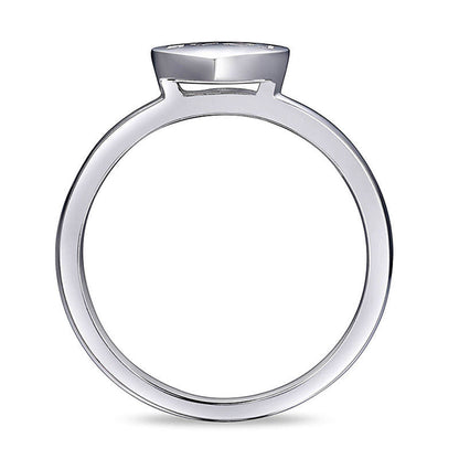 "LOVE" Heart, "HOPE" Marquise, and "FAITH" Clover Three Piece Stackable Ring Set in Sterling Silver