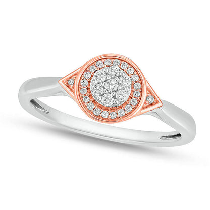 0.17 CT. T.W. Composite Natural Diamond Frame Promise Ring in Solid 10K Two-Tone Gold