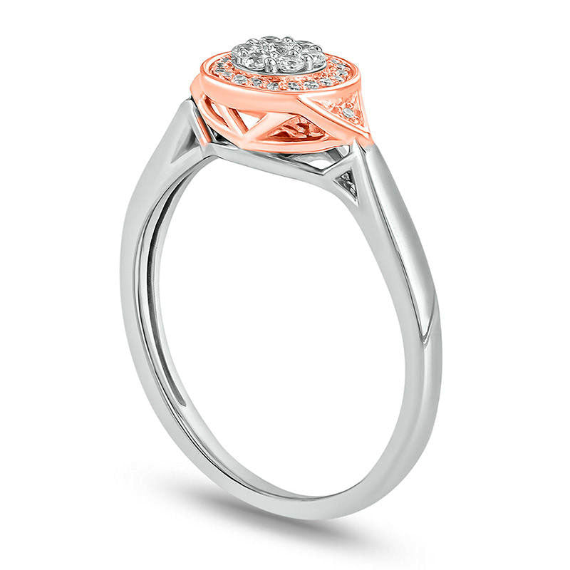 0.17 CT. T.W. Composite Natural Diamond Frame Promise Ring in Solid 10K Two-Tone Gold
