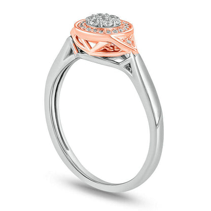 0.17 CT. T.W. Composite Natural Diamond Frame Promise Ring in Solid 10K Two-Tone Gold