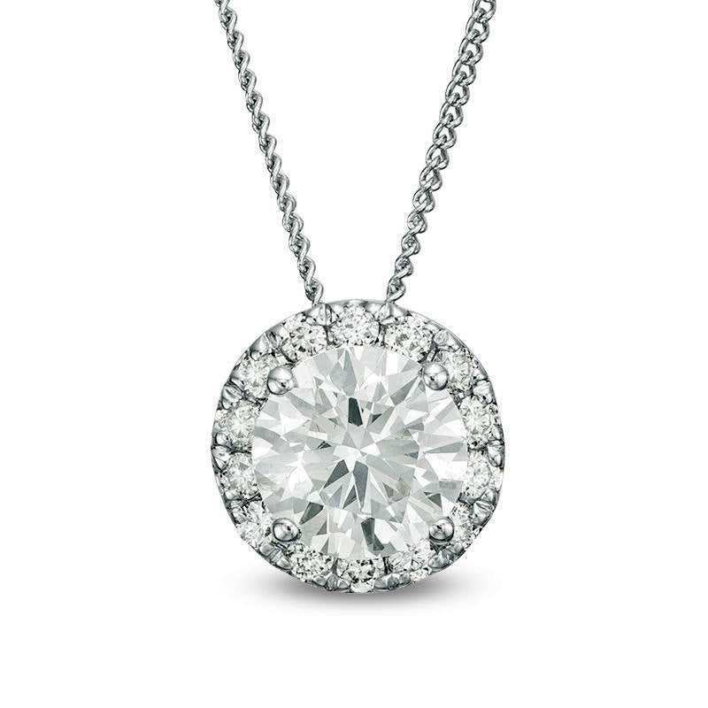 0.75 CT. T.W. Certified Natural Diamond Frame Pendant in 14K White Gold (I/SI2)