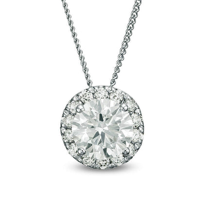 0.75 CT. T.W. Certified Natural Diamond Frame Pendant in 14K White Gold (I/SI2)