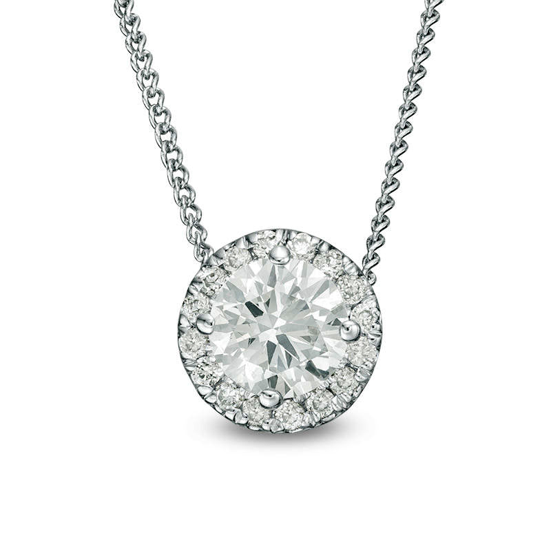 0.33 CT. T.W. Certified Natural Diamond Frame Pendant in 14K White Gold (I/SI2)