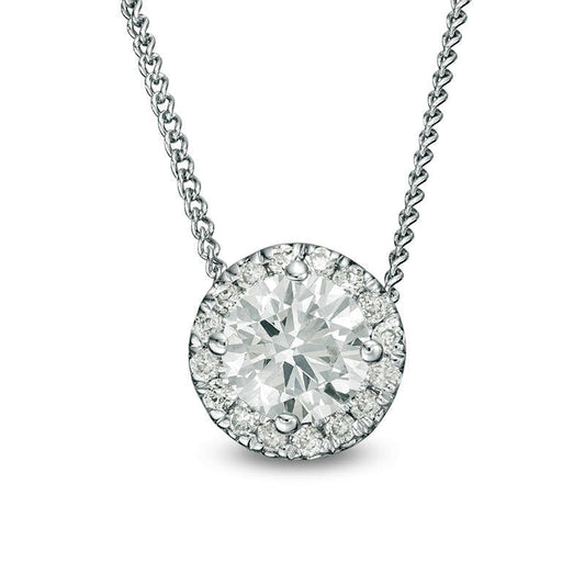 0.33 CT. T.W. Certified Natural Diamond Frame Pendant in 14K White Gold (I/SI2)