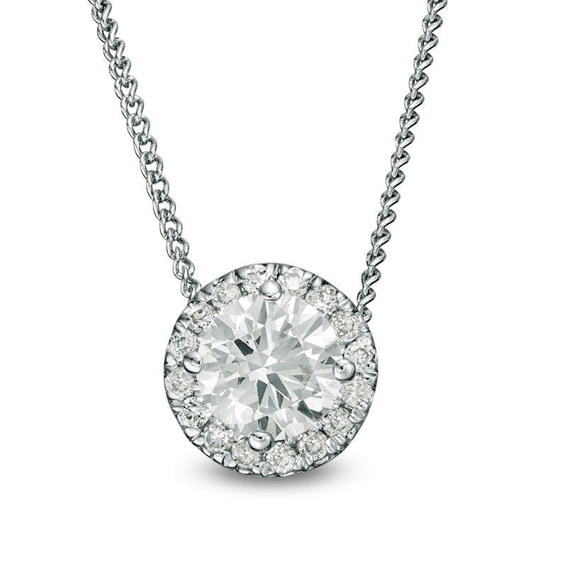 0.33 CT. T.W. Natural Diamond Frame Pendant in 14K White Gold