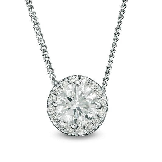 0.33 CT. T.W. Natural Diamond Frame Pendant in 14K White Gold
