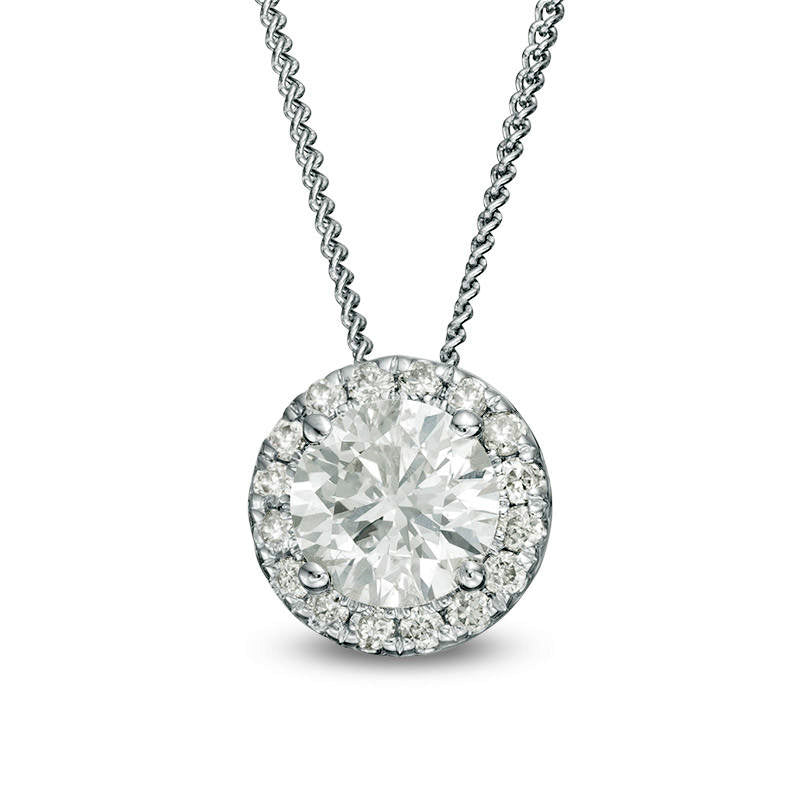 0.5 CT. T.W. Certified Natural Diamond Frame Pendant in 14K White Gold (I/SI2)