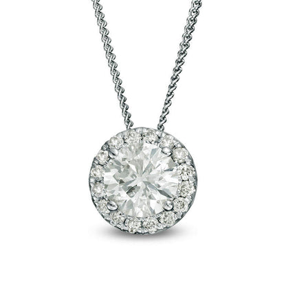 0.5 CT. T.W. Certified Natural Diamond Frame Pendant in 14K White Gold (I/SI2)