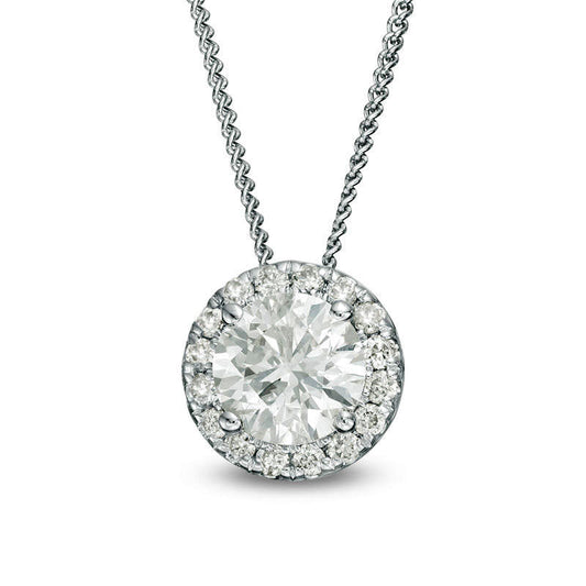 0.5 CT. T.W. Certified Natural Diamond Frame Pendant in 14K White Gold (I/SI2)