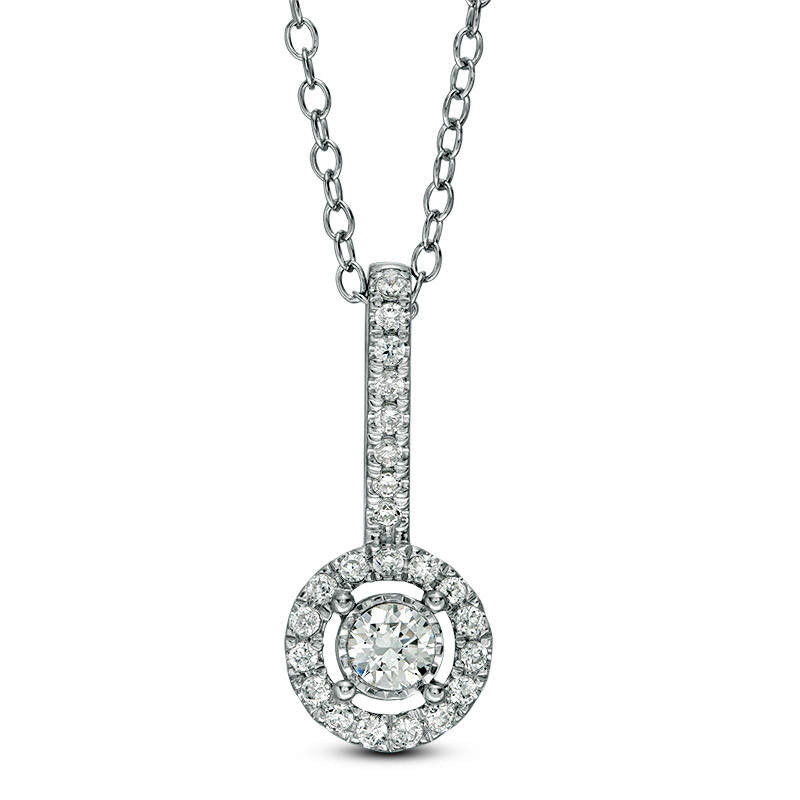 0.33 CT. T.W. Certified Natural Diamond Frame Pendant in 14K White Gold (I/I1)