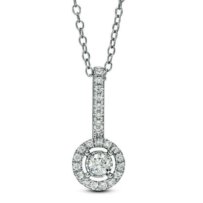 0.33 CT. T.W. Certified Natural Diamond Frame Pendant in 14K White Gold (I/I1)