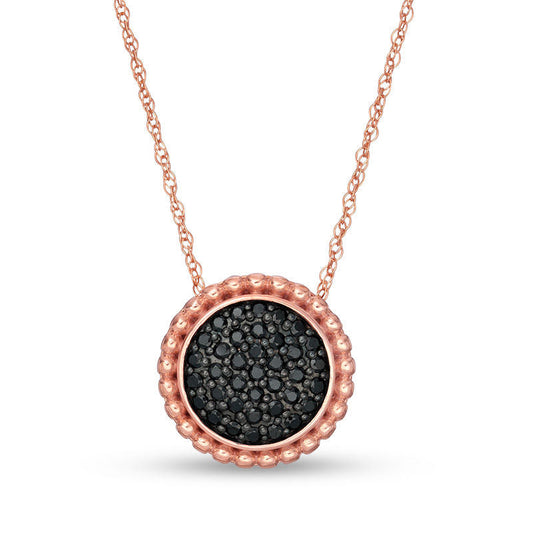 0.25 CT. T.W. Enhanced Black Composite Natural Diamond Pendant in 10K Rose Gold
