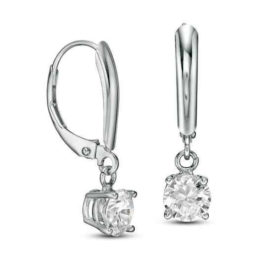 1.38 CT. T.W. Certified Diamond Solitaire Drop Earrings in 14K White Gold (I/VS2)