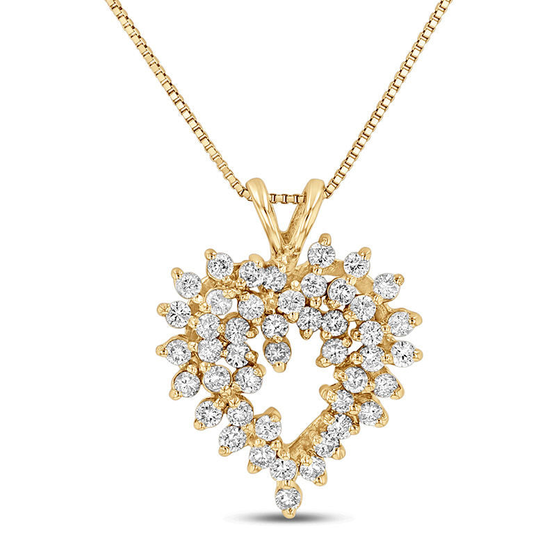 0.63 CT. T.W. Natural Diamond Scatter Heart Outline Pendant in 14K Gold