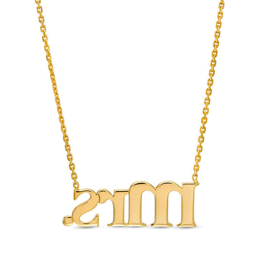 Polished Mrs." Necklace in 14K Gold"