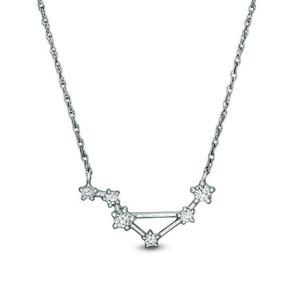 0.2 CT. T.W. Natural Diamond Libra Constellation Necklace in Sterling Silver