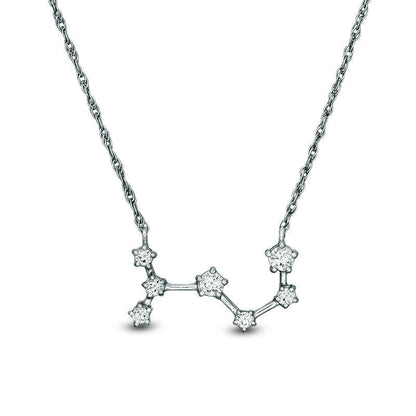 0.2 CT. T.W. Natural Diamond Scorpio Constellation Necklace in Sterling Silver