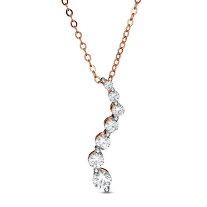 0.5 CT. T.W. Journey Natural Diamond Pendant in 14K Rose Gold