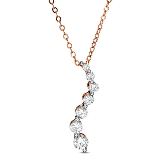 0.5 CT. T.W. Journey Natural Diamond Pendant in 14K Rose Gold