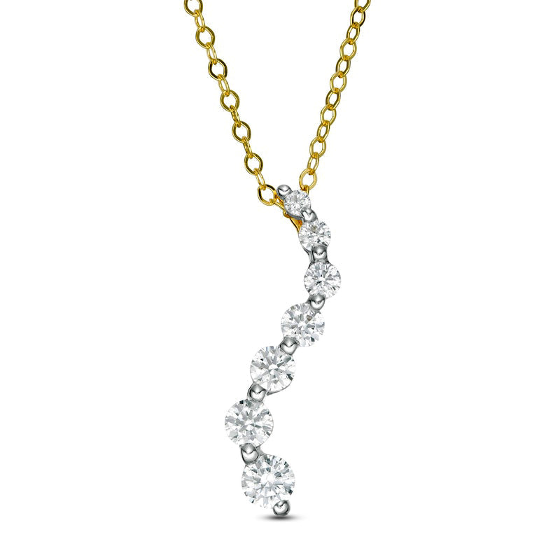 0.5 CT. T.W. Journey Natural Diamond Pendant in 14K Gold