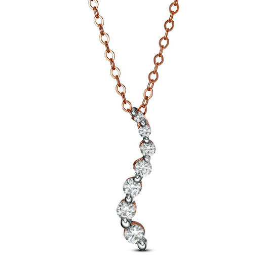 0.25 CT. T.W. Journey Natural Diamond Pendant in 14K Rose Gold