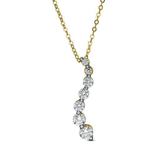0.25 CT. T.W. Journey Natural Diamond Pendant in 14K Gold