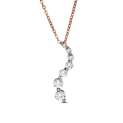 0.75 CT. T.W. Journey Natural Diamond Pendant in 14K Rose Gold
