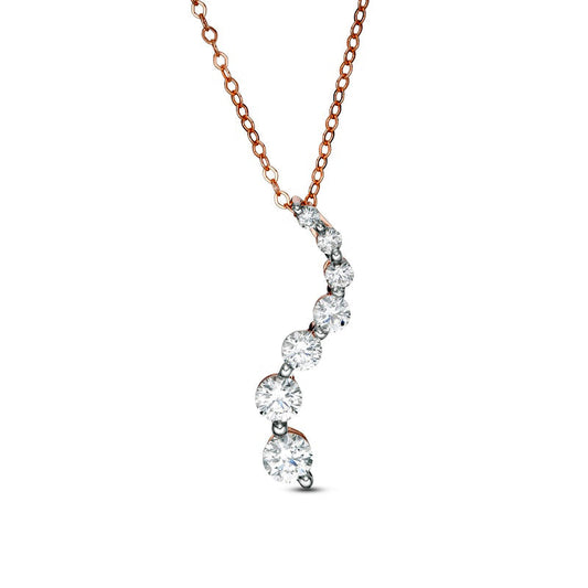 0.75 CT. T.W. Journey Natural Diamond Pendant in 14K Rose Gold
