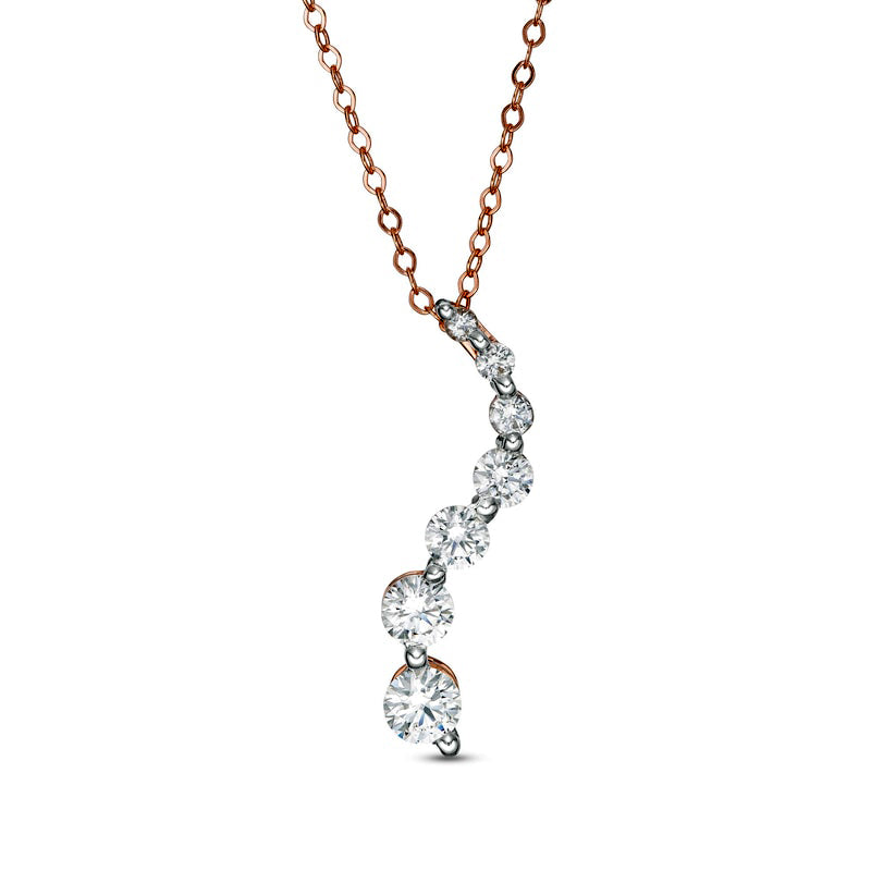 1 CT. T.W. Journey Natural Diamond Pendant in 14K Rose Gold