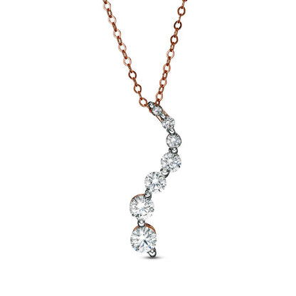 1 CT. T.W. Journey Natural Diamond Pendant in 14K Rose Gold
