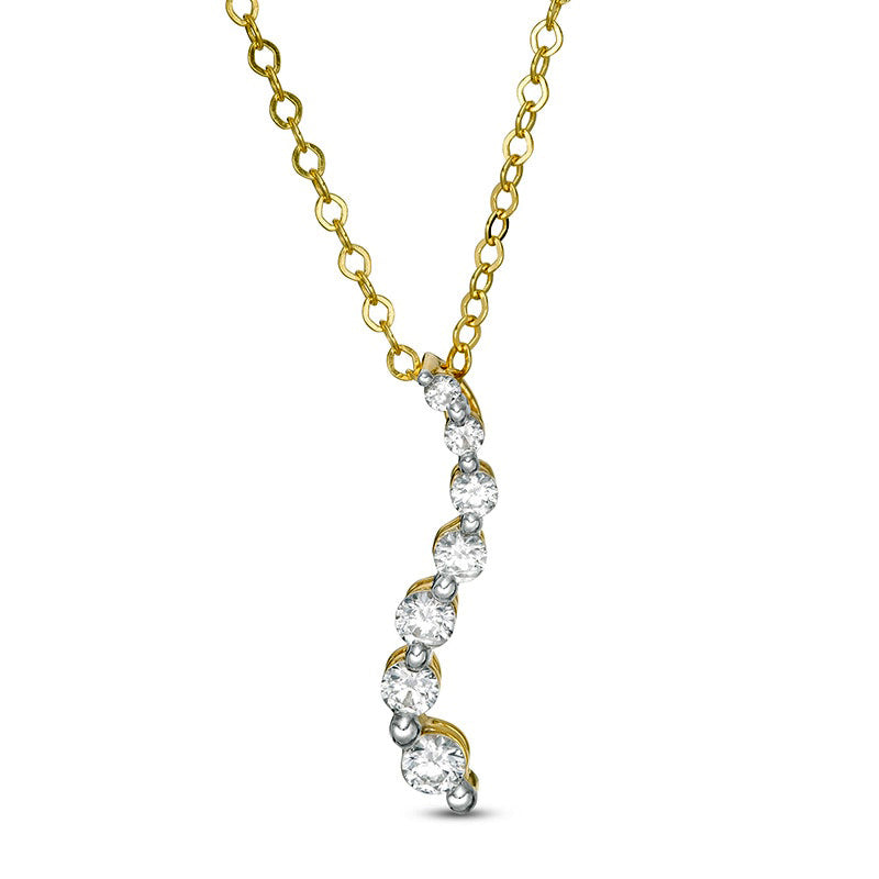 1 CT. T.W. Journey Natural Diamond Pendant in 14K Gold