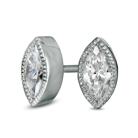 0.38 CT. T.W. Marquise Diamond Solitaire Vintage-Style Stud Earrings in 10K White Gold