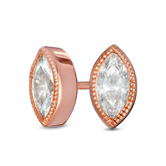 0.38 CT. T.W. Marquise Diamond Solitaire Vintage-Style Stud Earrings in 10K Rose Gold