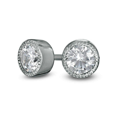 0.38 CT. T.W. Diamond Solitaire Vintage-Style Stud Earrings in 10K White Gold